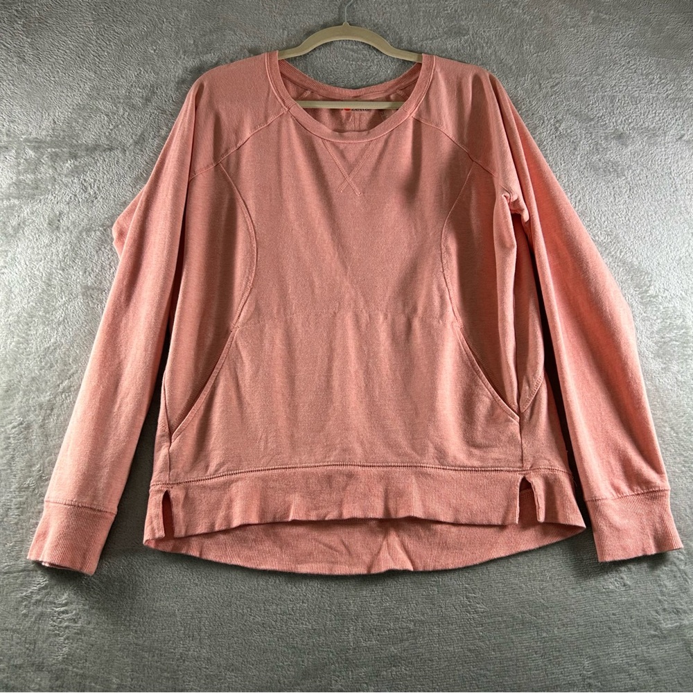 ZELLA Luxe Sport Pullover Sweatshirt Peach Size Medium Cotton Modal Spandex